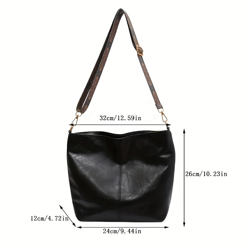 Retro Style Crossbody Bag - Fashion Large Capacity Geometric Strap Hobo for Women
