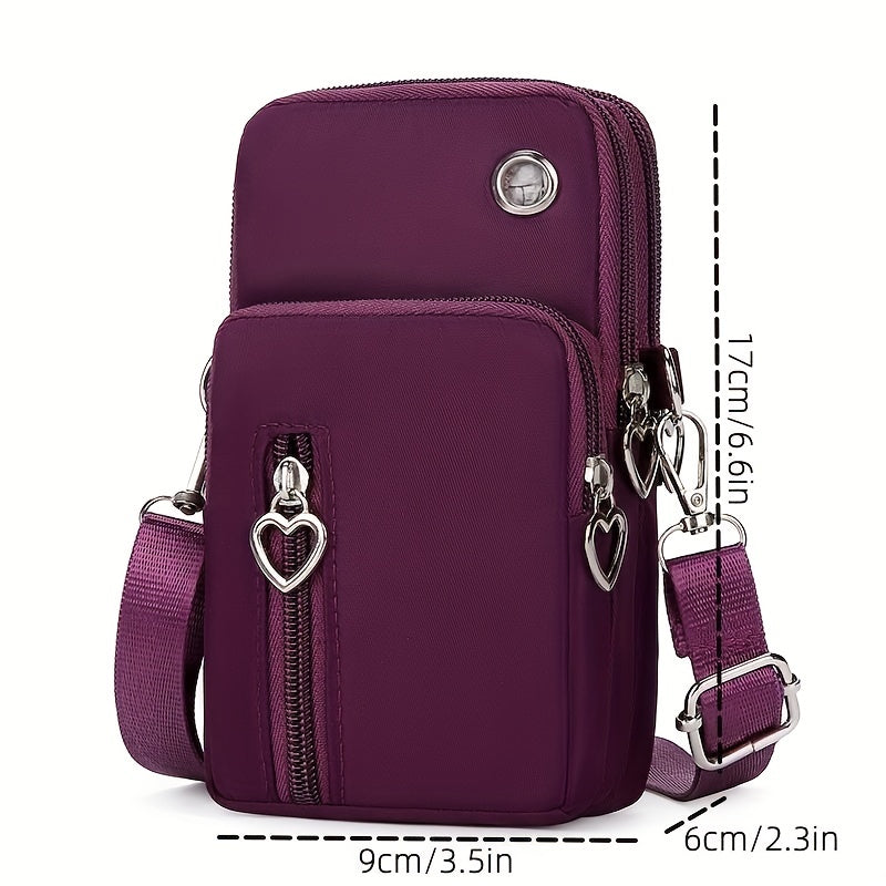 Casual Nylon Phone Bag - Sports Running Armband Mini Crossbody Purse Wallet