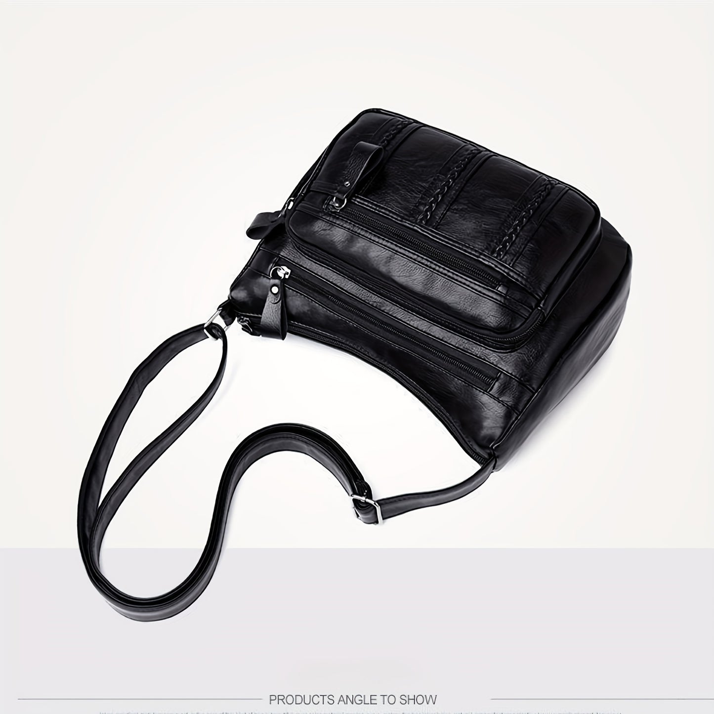 Simple PU Leather Crossbody Bag - Multi-Pockets Coin Purses for Women