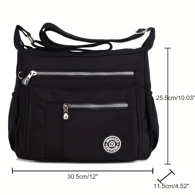 Waterproof Nylon Crossbody Bag - Large Capacity Travel Shoulder Purse