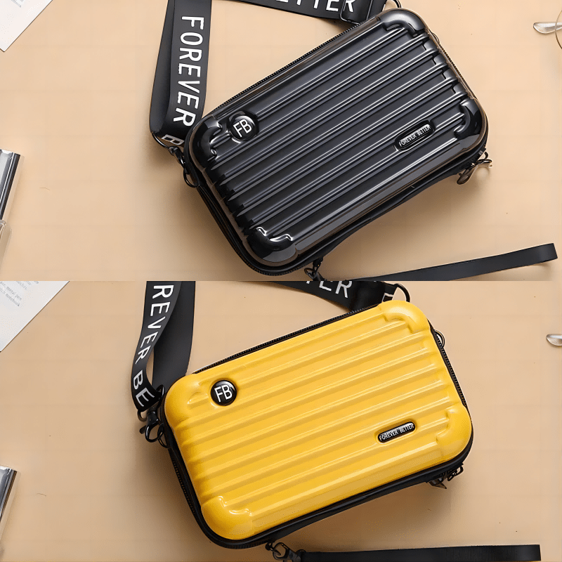 Stylish Suitcase Design Shoulder Bag - All-Match Zipper Coin Purse Crossbody