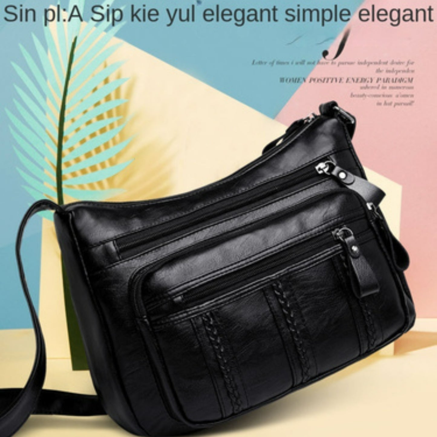 Simple PU Leather Crossbody Bag - Multi-Pockets Coin Purses for Women