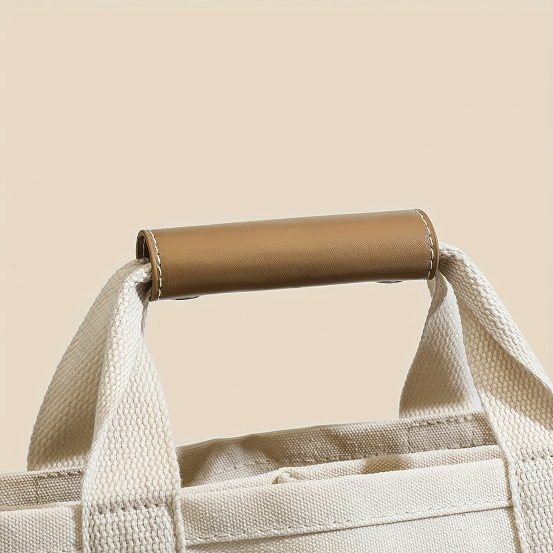 Canvas Tote Bag with Separations - Durable Lightweight Practical Commuter Mommy Bag